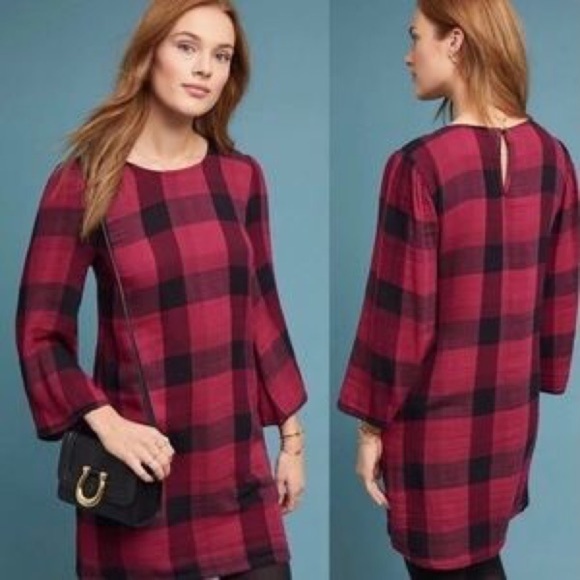 Anthropologie cloth&stone buffaloplaid tunic dress - Picture 1 of 4